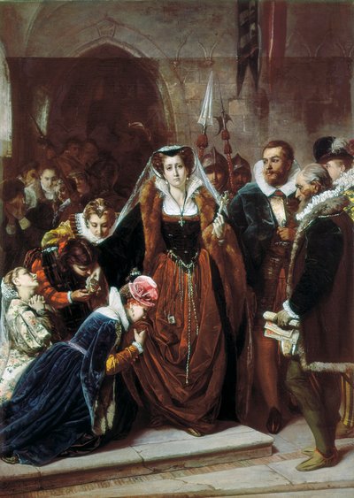 la Reina María I Estuardo (1542-1587) camina hacia el Patíbulo de Scipione Vannutelli