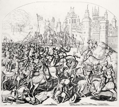 El rey David de Escocia (1084-1153) llega con un gran ejército ante Newcastle-upon-Tyne, 1138 de Scottish School