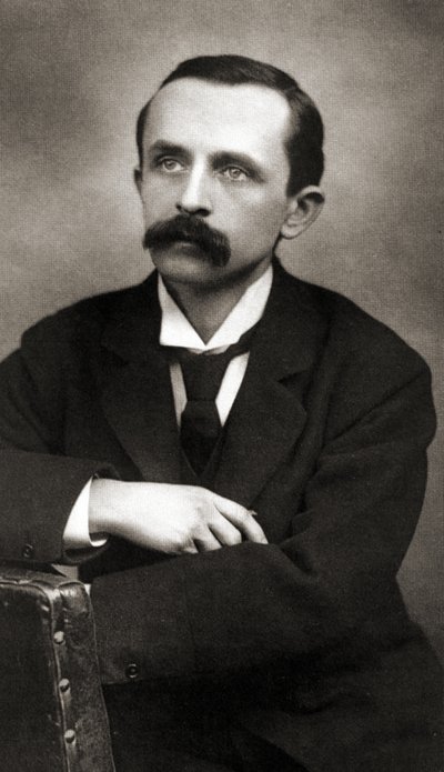 Retrato de J.M. Barrie, c.1890 (foto sepia) de Scottish School