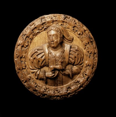 Rondel, se cree que representa a Margarita Tudor, del techo de la Cámara de Presencia del Rey en el Castillo de Stirling, 1540 de Scottish School