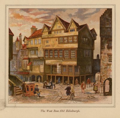 The West Bow, Old Edinburgh (litografía en color) de Scottish School
