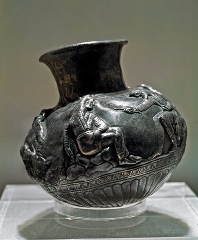 Vaso ritual de plata del siglo VII-VI a.C. Civilización escita. Museo del Hermitage, San Petersburgo de Scythian