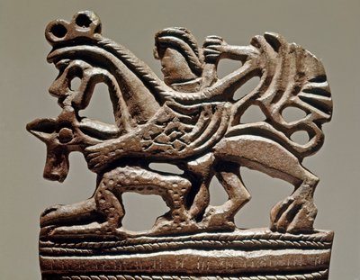 Arte escita: Apolo en un grifo - siglo IV a.C. - Ornamento de tanque de bronce de Scythian