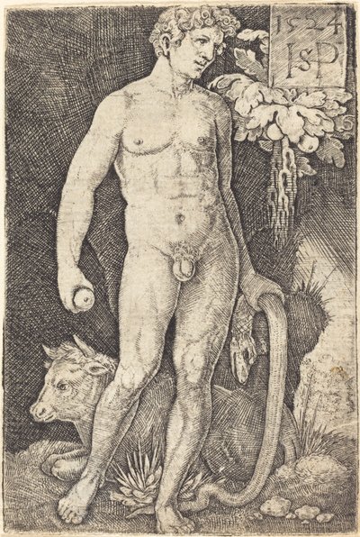 Adán de pie de Sebald Beham