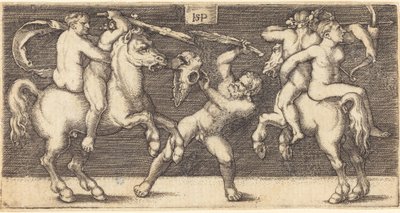 Batalla de Tres Hombres de Sebald Beham