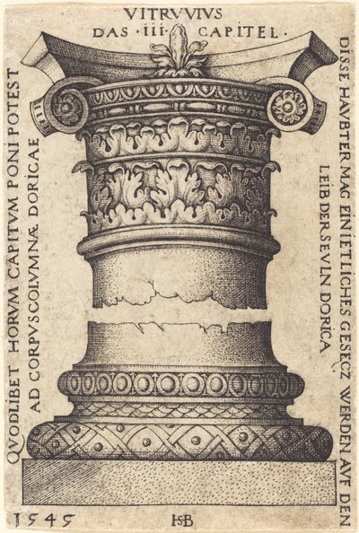 Capitel y base de una columna de Sebald Beham