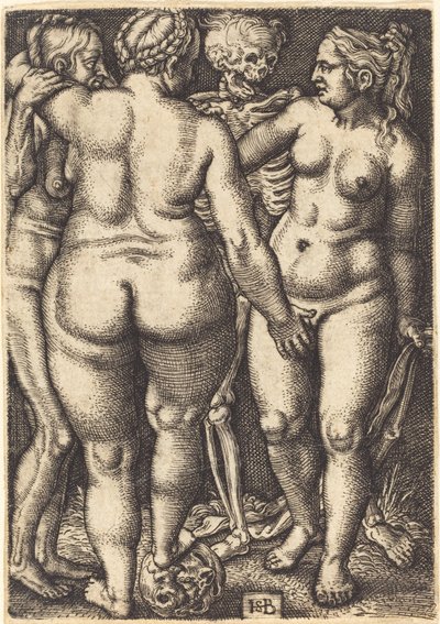 La muerte y tres mujeres desnudas de Sebald Beham
