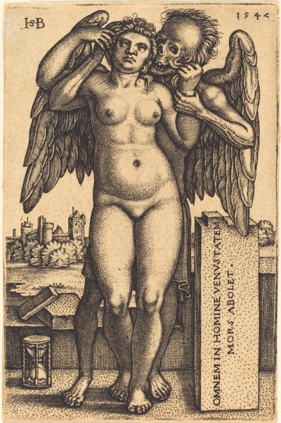 La Muerte y la Mujer Desnuda de Pie de Sebald Beham