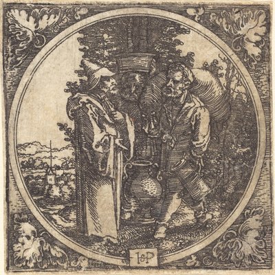 Caballero y Dos Sirvientes, o Solón y Dos Campesinos de Sebald Beham
