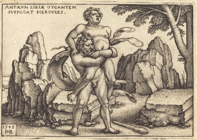 Hércules matando a Anteo de Sebald Beham