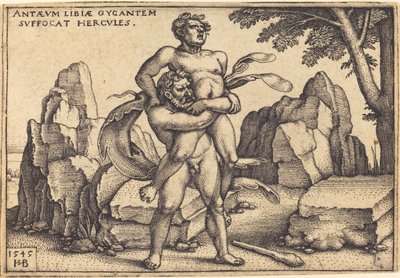 Hércules matando a Anteo de Sebald Beham