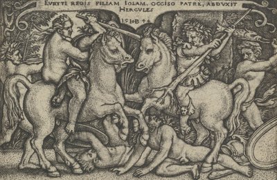 Hércules secuestrando a Iole, de Los Trabajos de Hércules de Sebald Beham