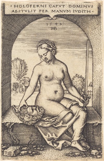 Judith Sentada en una Ventana de Sebald Beham
