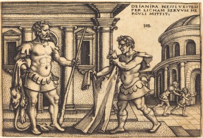 Lycus Trayendo la Prenda de Neso a Hércules de Sebald Beham
