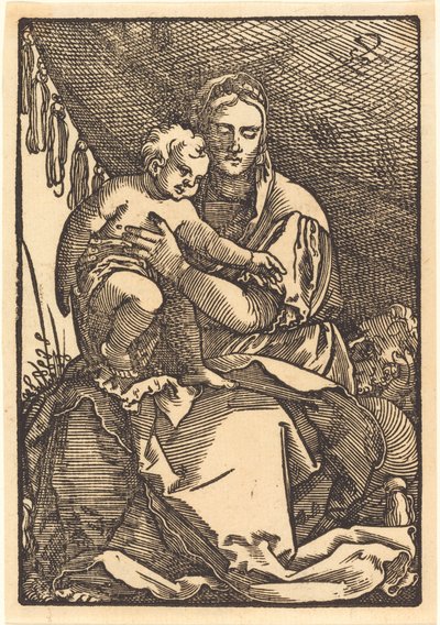 Madonna y niño bajo un dosel de Sebald Beham