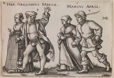 “Marzo y Abril” de la serie “La Fiesta Campesina o Los Doce Meses” de Sebald Beham