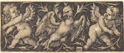 Ornamento con águila y dos genios de Sebald Beham