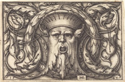 Ornamento con una máscara de Sebald Beham