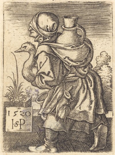 Mujer campesina yendo al mercado de Sebald Beham