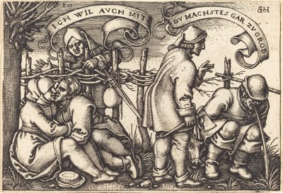 Campesinos detrás del seto de Sebald Beham