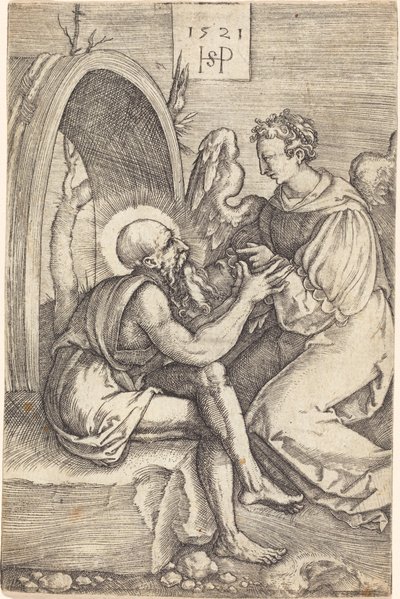 San Jerónimo con el ángel de Sebald Beham