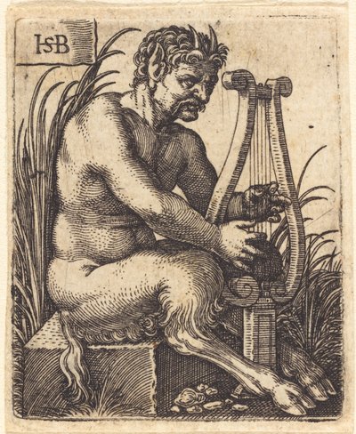 Sátiro tocando la lira de Sebald Beham
