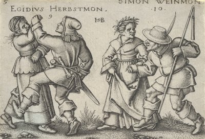 Septiembre y Octubre, de La Fiesta de los Campesinos o los Doce Meses, 1546-47 de Sebald Beham