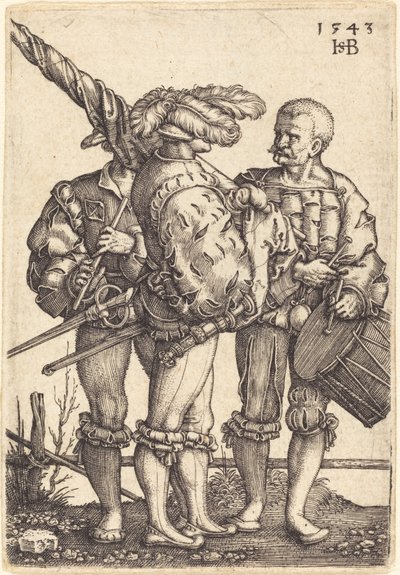 Abanderado, Tamborilero y Gaitero de Sebald Beham