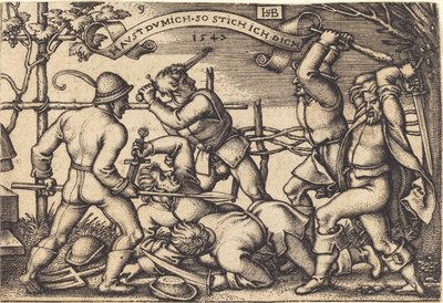 La pelea de los campesinos de Sebald Beham