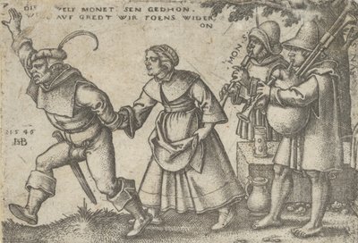 El fin del año, de La fiesta de los campesinos o los doce meses, 1546 de Sebald Beham