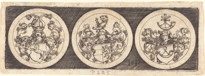 Tres Medallas con Escudos de Armas de Sebald Beham