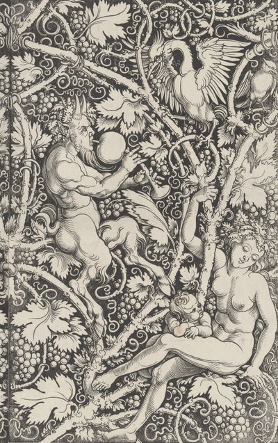 Papel tapiz con familia de sátiros, 1515 de Sebald Beham