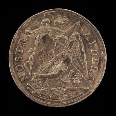 Ángel con los Instrumentos de la Pasión [reverso], 1631. de Sebastian Dadler