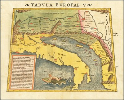 1545 Quinto mapa europeo de Ptolomeo por Sebastian Munster de Sebastian Munster