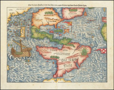 Mapa de las Américas de 1561 por Sebastian Münster de Sebastian Munster