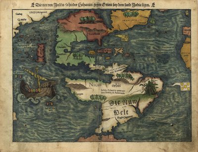 Las nuevas islas que se extienden entre Hispania y Oriente, cerca del país de la India. LOC 2005630224 de Sebastian Munster