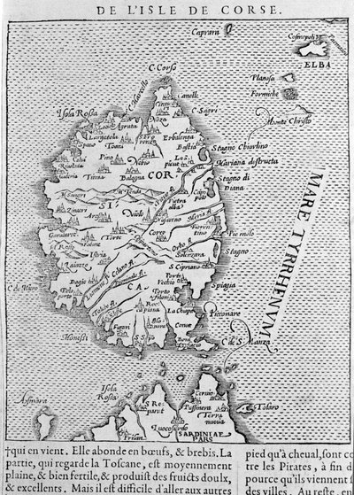 Córcega después de la “Cosmographia Universalis” por Sebastian Munster. Basilea 1558 de Sebastian Munster