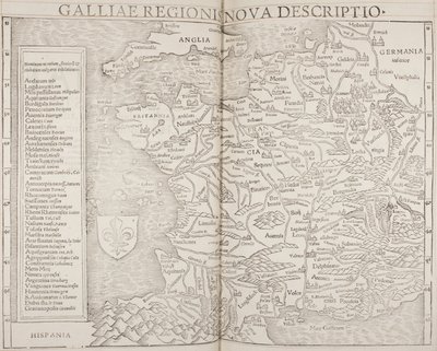 Cosmographia, detalle de Galliae de Sebastian Munster