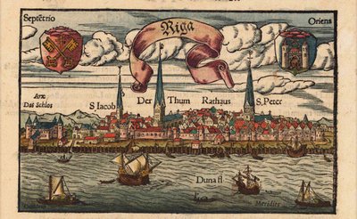 Riga de la Cosmographia, ca 1568 de Sebastian Munster