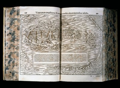 Venecia, ilustración de Cosmographia, de Sebastian Munster (1488-1552), xilografía, 31x22 cm, imprenta H. Petri, Basilea de Sebastian Munster