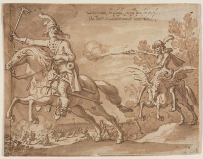 La muerte a caballo persiguiendo a un caballero volador, 1631 de Sebastian Vrancx
