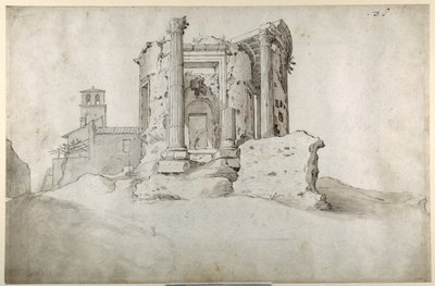 Ruinas del Templo de la Sibila Tiburtina en Tívoli de Sebastian Vrancx