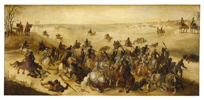 La batalla de Leckerbetken (óleo sobre tabla) de Sebastian Vrancx