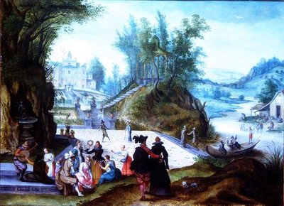 Los meses de mayo y junio con una vista caprichosa de la Villa Borghese de Sebastian Vrancx
