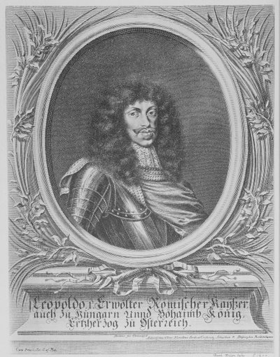 Leopoldo I, Emperador del Sacro Imperio Romano, grabado por Bartholomaus Kilian II, 1674 de Sebastian van Dryweghen
