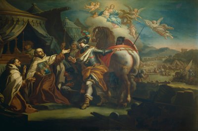 Entrega de la imagen venerada de Nuestra Señora de la Victoria al Padre Domenico di Gesu Maria de Sebastiano Conca