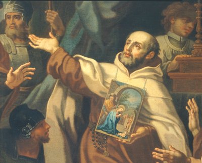 Entrega de la imagen venerada de Nuestra Señora de la Victoria al Padre Domenico di Gesu Maria, Iglesia de Santa Maria della Vittoria, Roma de Sebastiano Conca