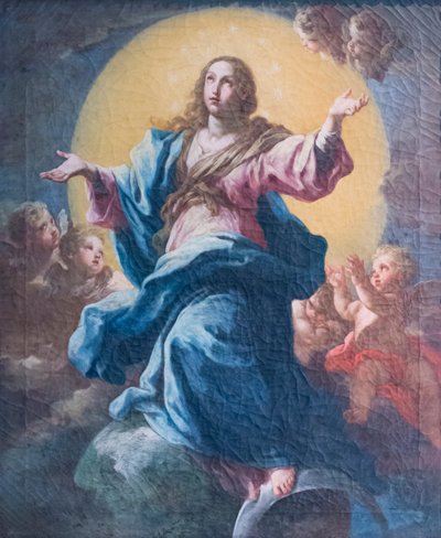 Virgen en gloria y ángeles de Sebastiano Conca