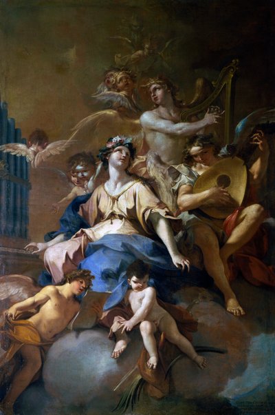 Gloria de Santa Cecilia con ángeles musicales, c.1720 de Sebastiano Galeotti