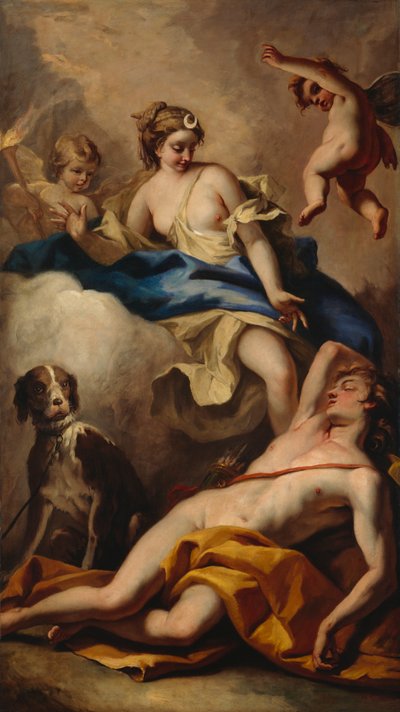 Diana y Endimión (óleo sobre lienzo) de Sebastiano Ricci